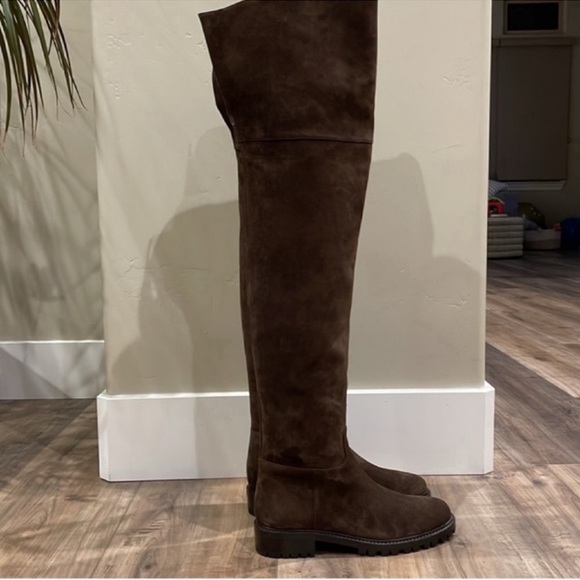Michael Kors Collection Suede Mid Thigh Lug Sole Boot made in Italy  s39 / 8 1/2 - Picture 1 of 5
